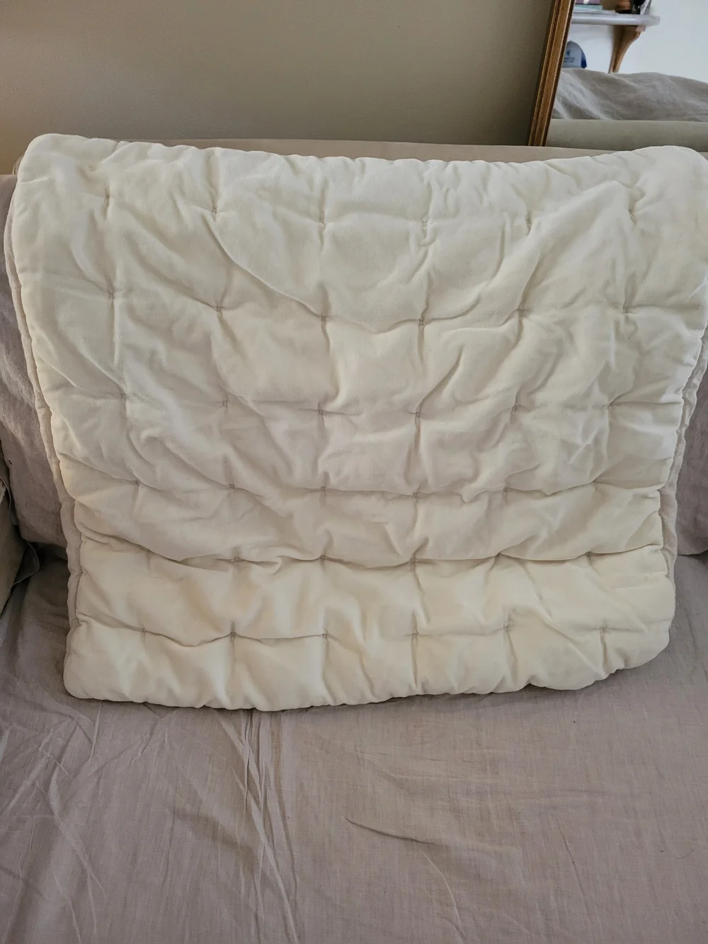 Restoration Hardware Velvet & Linen Tufted SHAM EURO